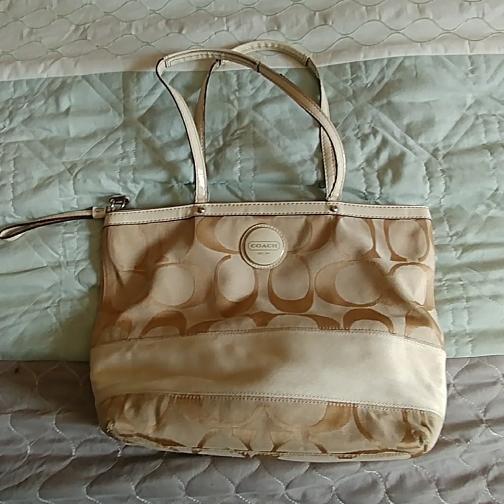 SOLD! Cream coach purse